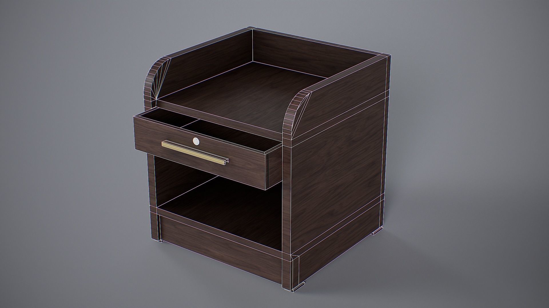 Bedside Cupboard Low-poly 3D model_11