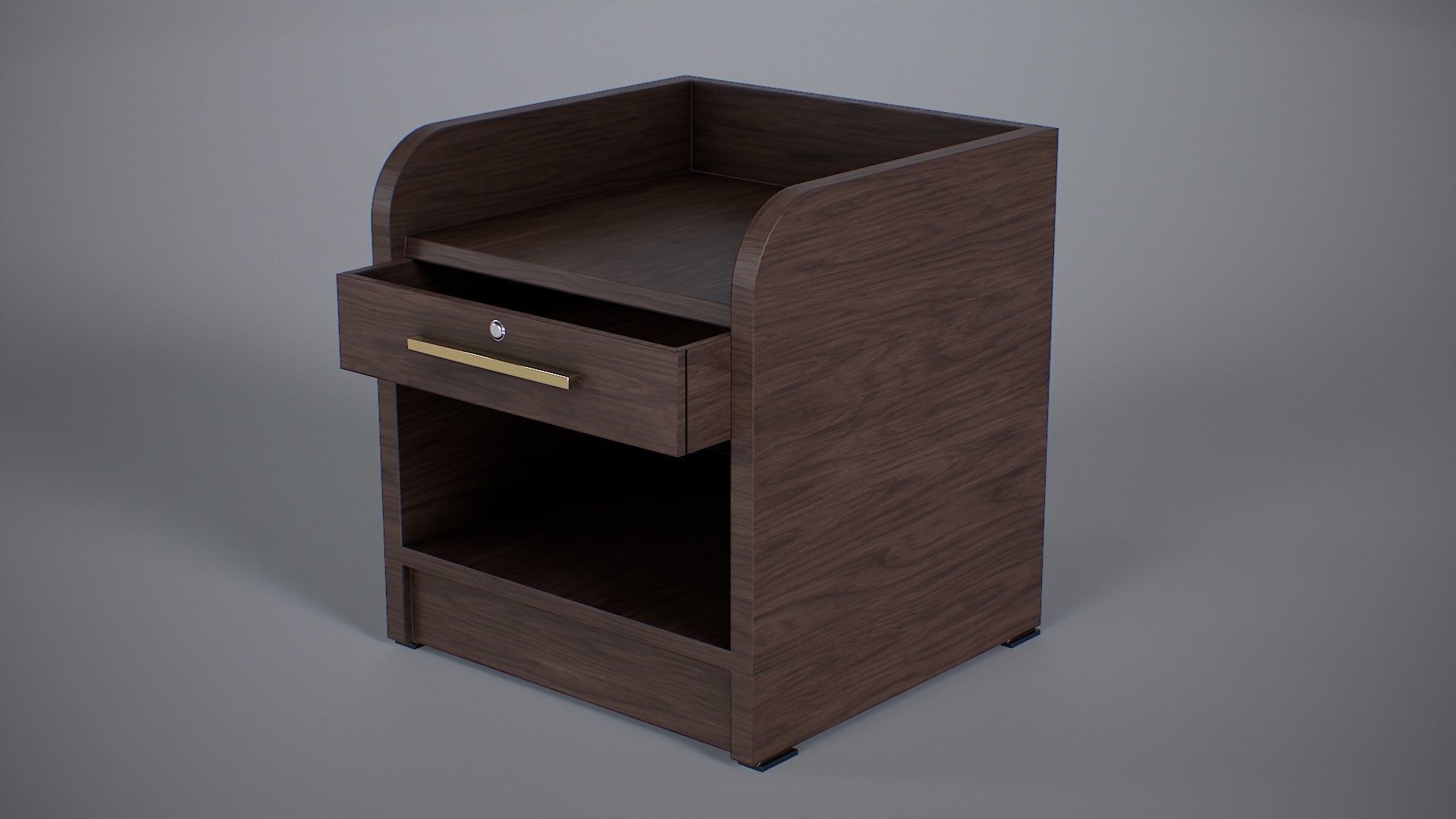 Bedside Cupboard Low-poly 3D model_1