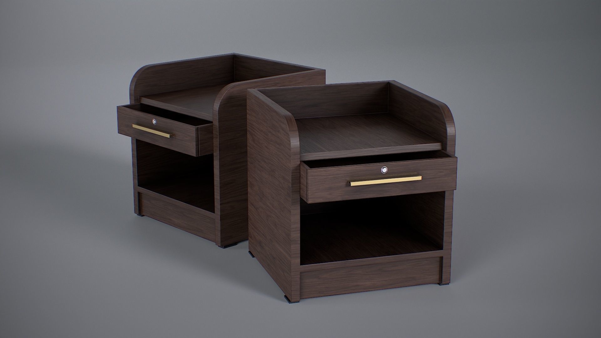 Bedside Cupboard Low-poly 3D model_2