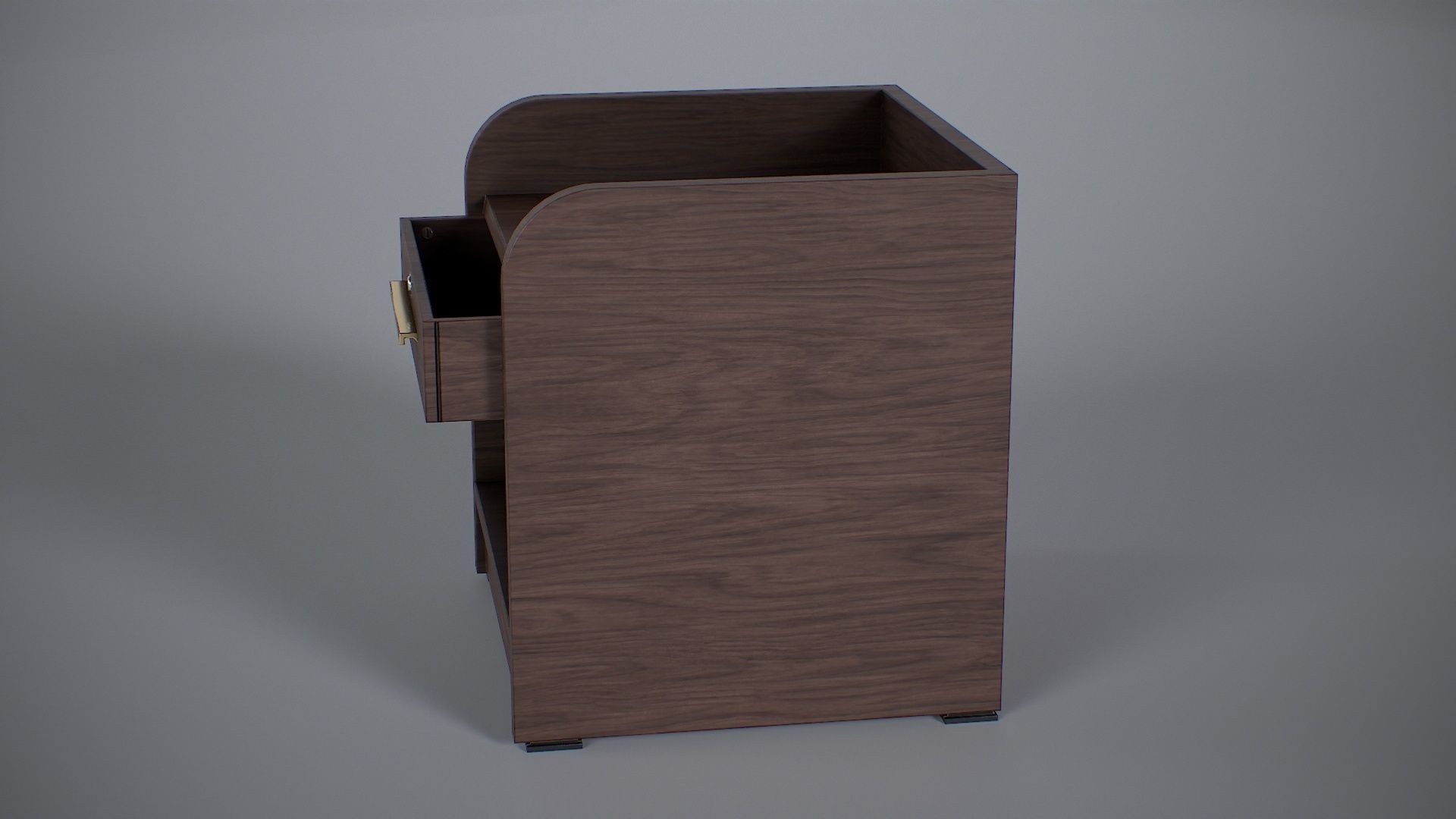 Bedside Cupboard Low-poly 3D model_9