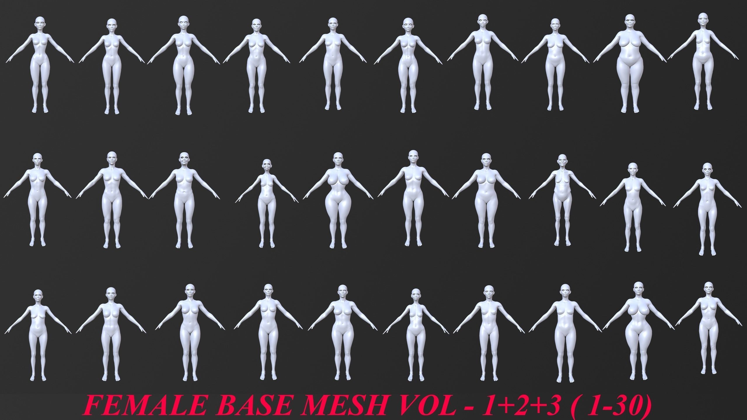 30 FEMALE BASE MESH  1-30 3D Model Collection_5