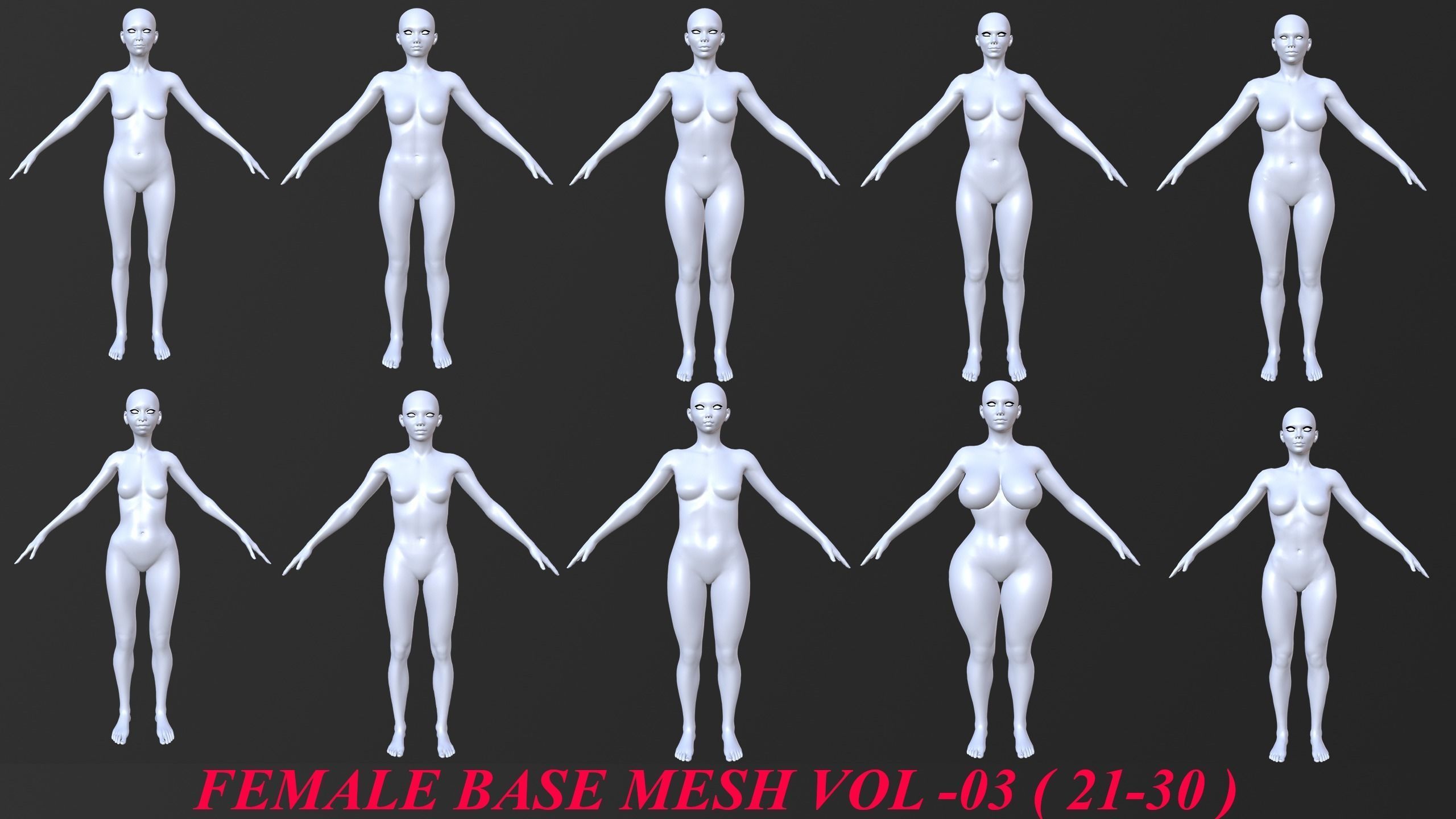 30 FEMALE BASE MESH  1-30 3D Model Collection_8