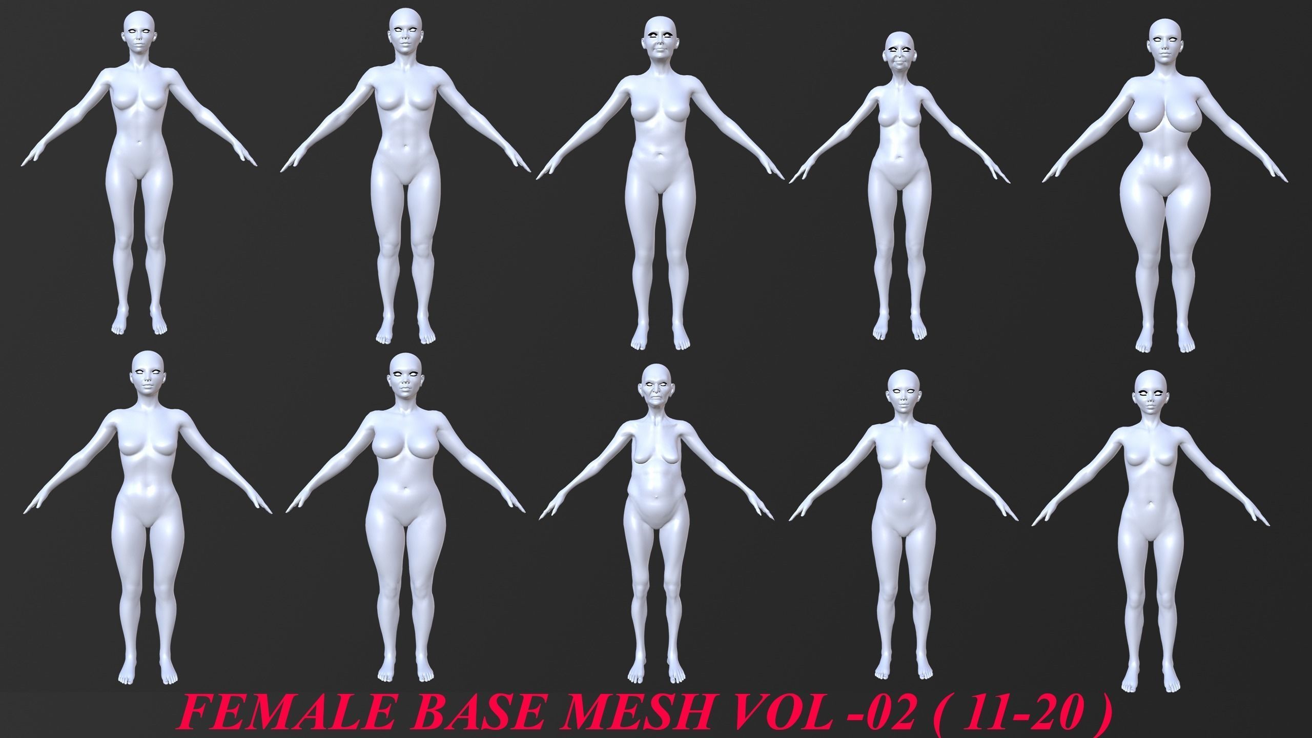 30 FEMALE BASE MESH  1-30 3D Model Collection_6