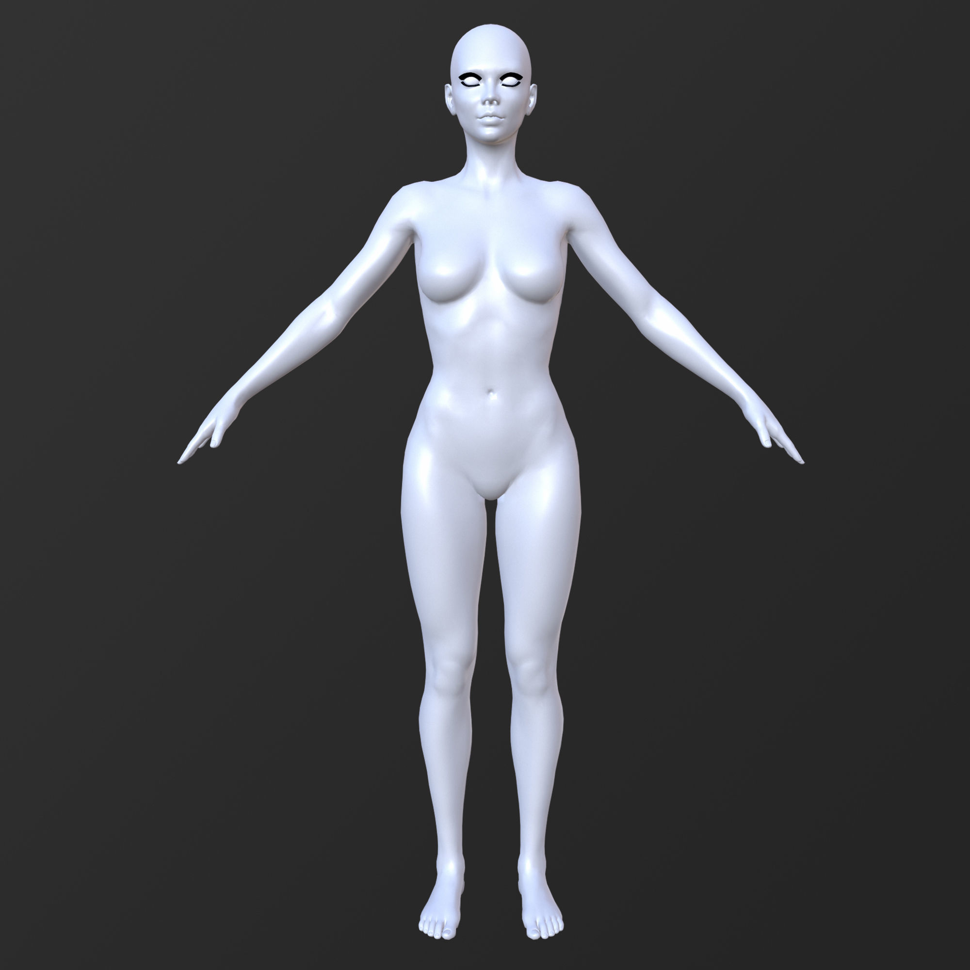 30 FEMALE BASE MESH  1-30 3D Model Collection_45