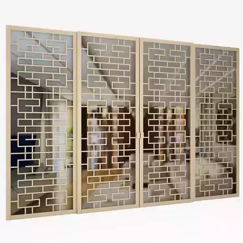Partition sliding door 3D model