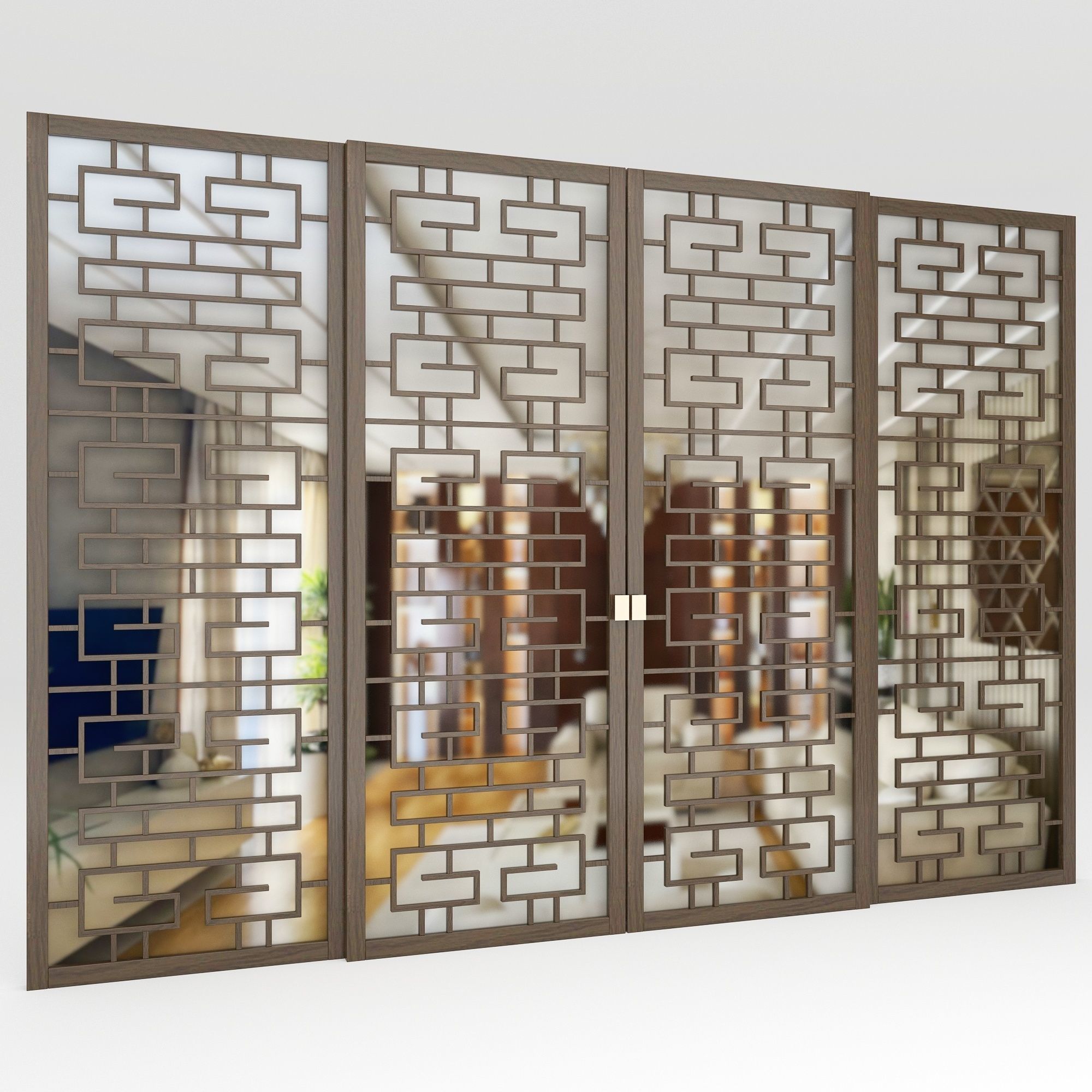 Partition sliding door 3D model_1