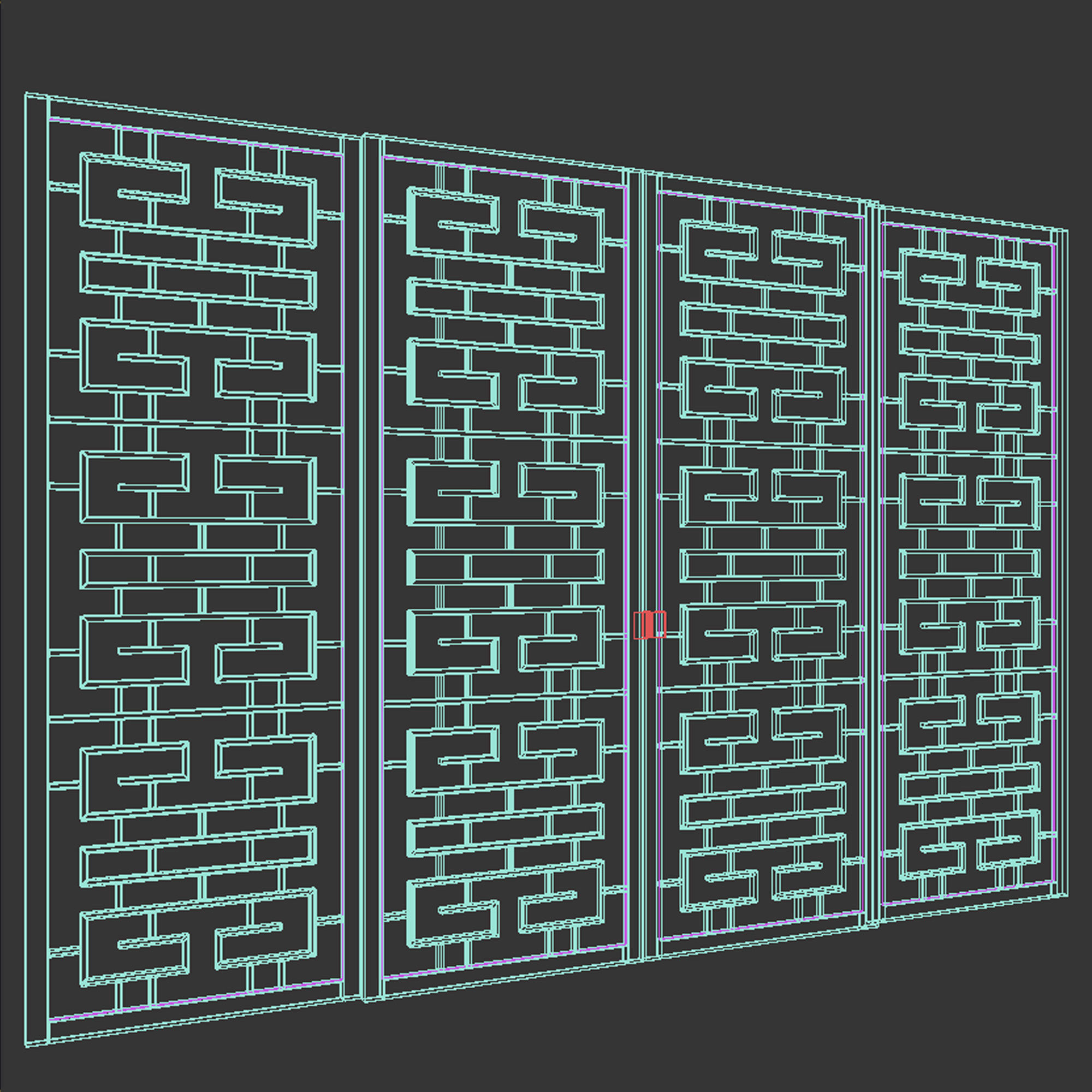 Partition sliding door 3D model_6