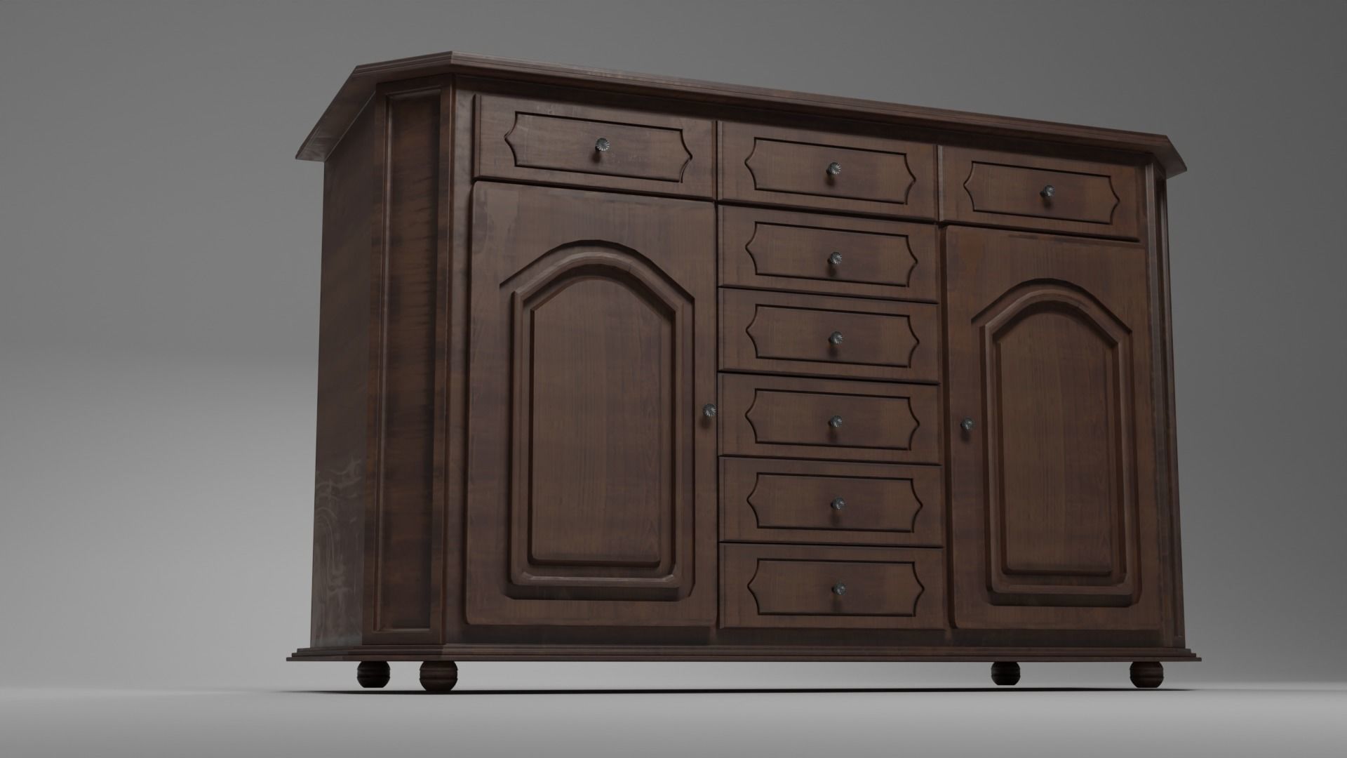 Antique Commode - Vintage 2k Textures 3D model_3