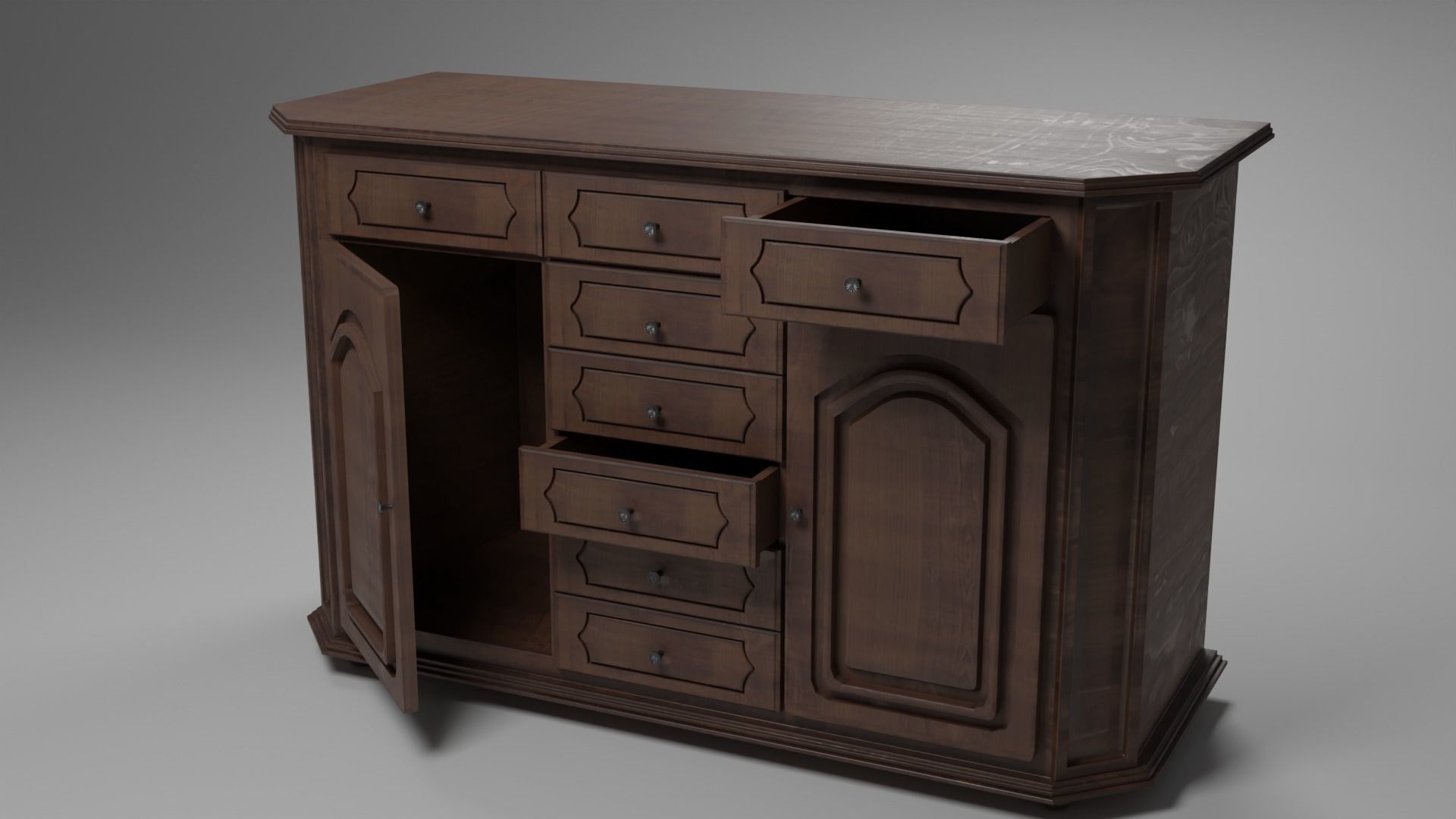 Antique Commode - Vintage 2k Textures 3D model_2