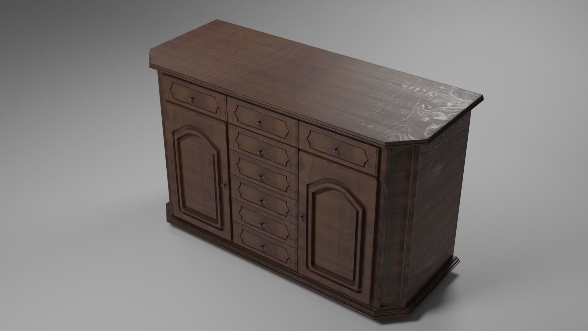Antique Commode - Vintage 2k Textures 3D model_1