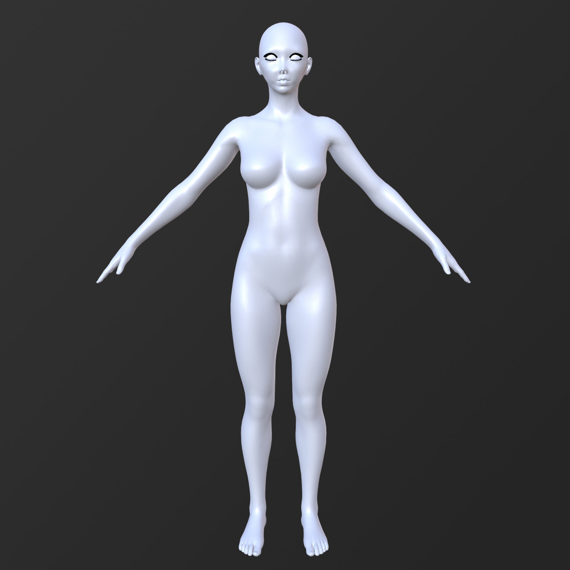 20 FEMALE BASE MESH  1-20 3D Model Collection_11