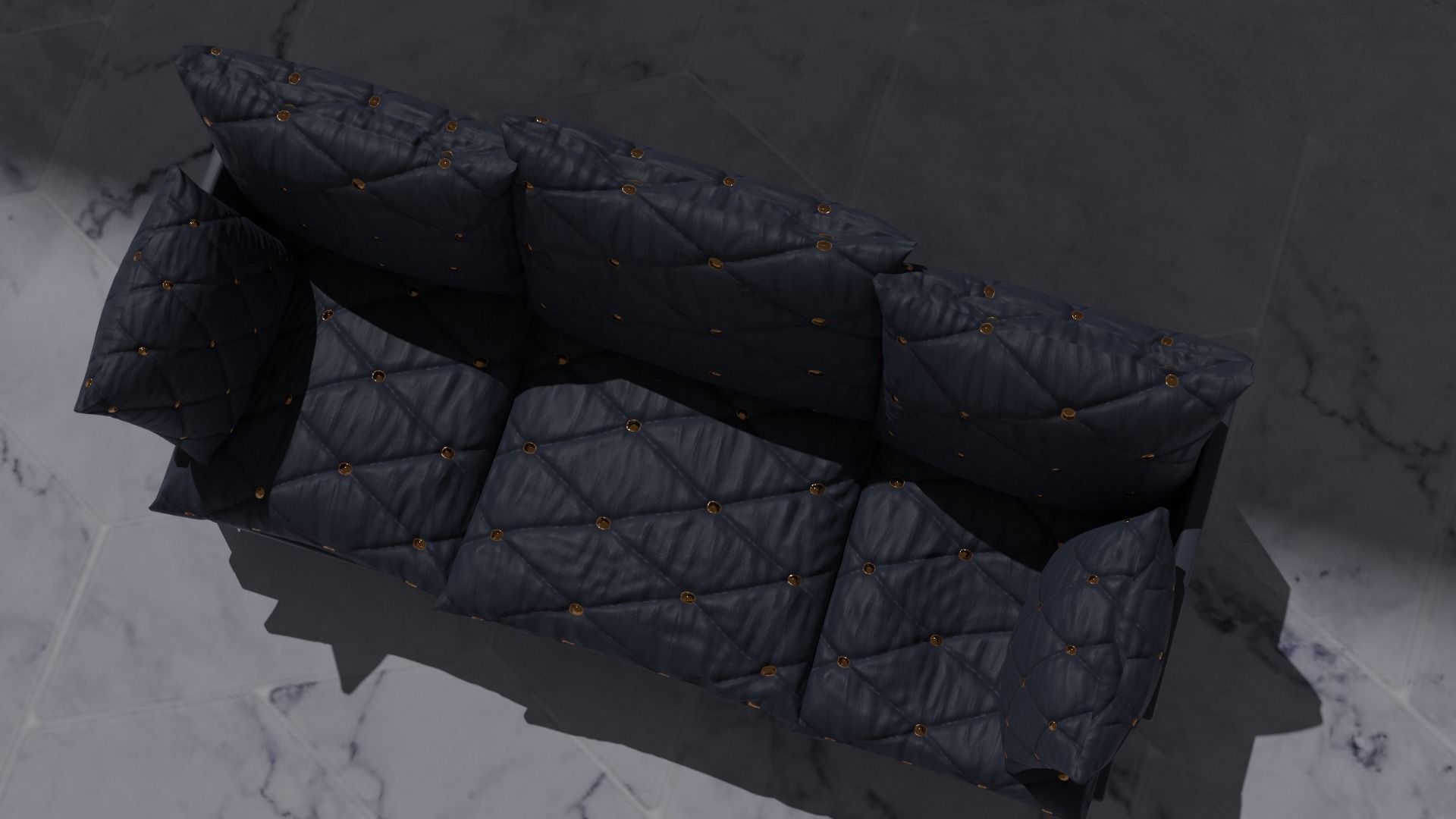 couch sofa with cushions Free 3D model_4