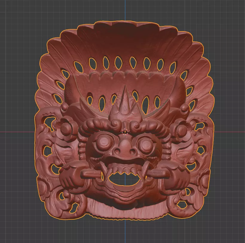 African Mask 03 high-poly 3D print model