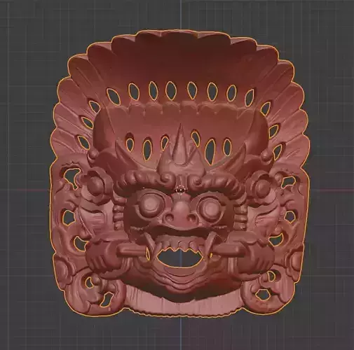 African Mask 03 high-poly 3D print model