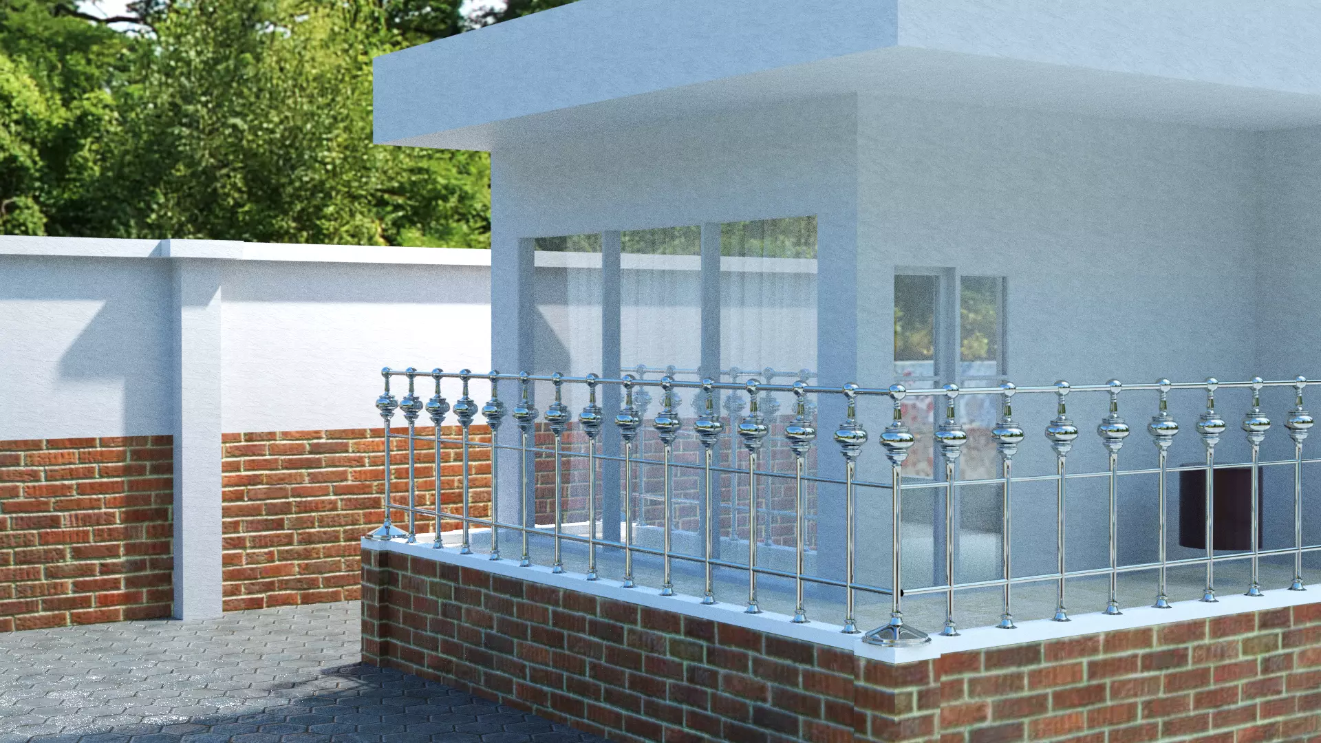 house post guard rail Free 3D model