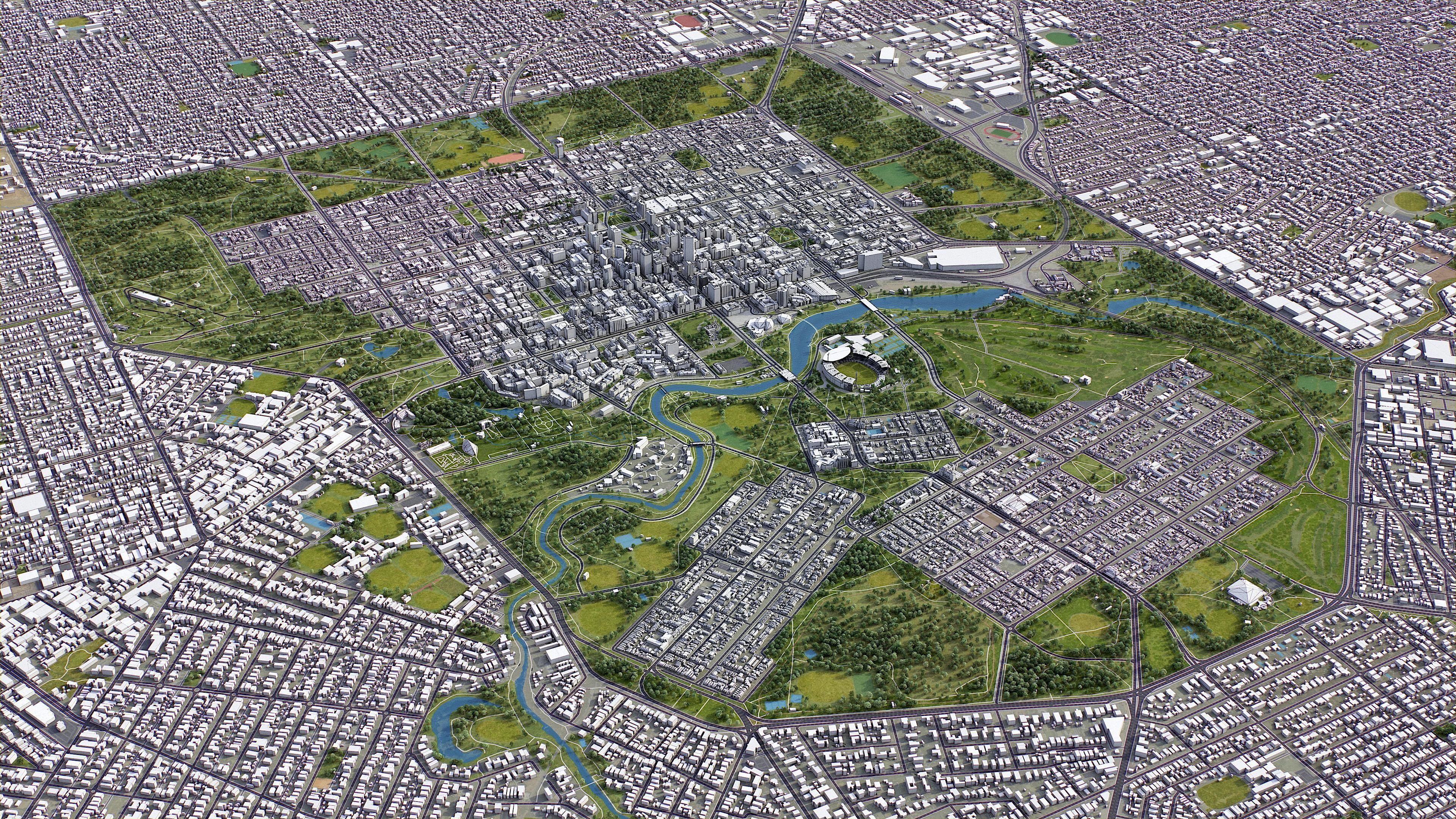 Adelaide Low-poly 3D model_7