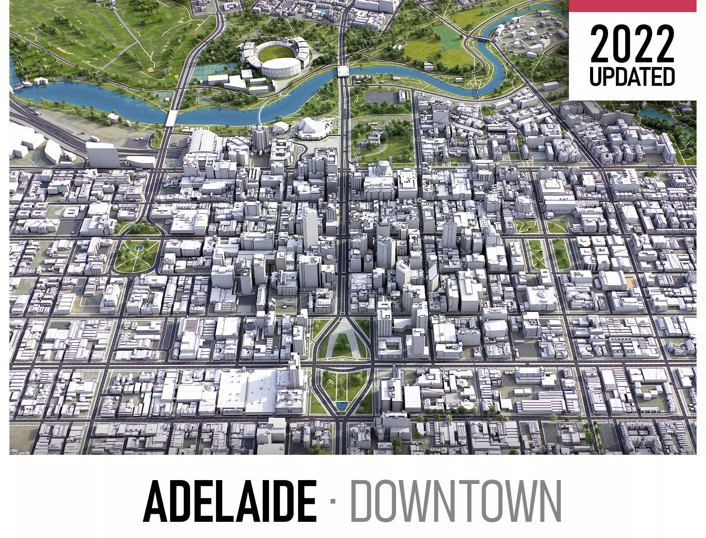 Adelaide Low-poly 3D model_0