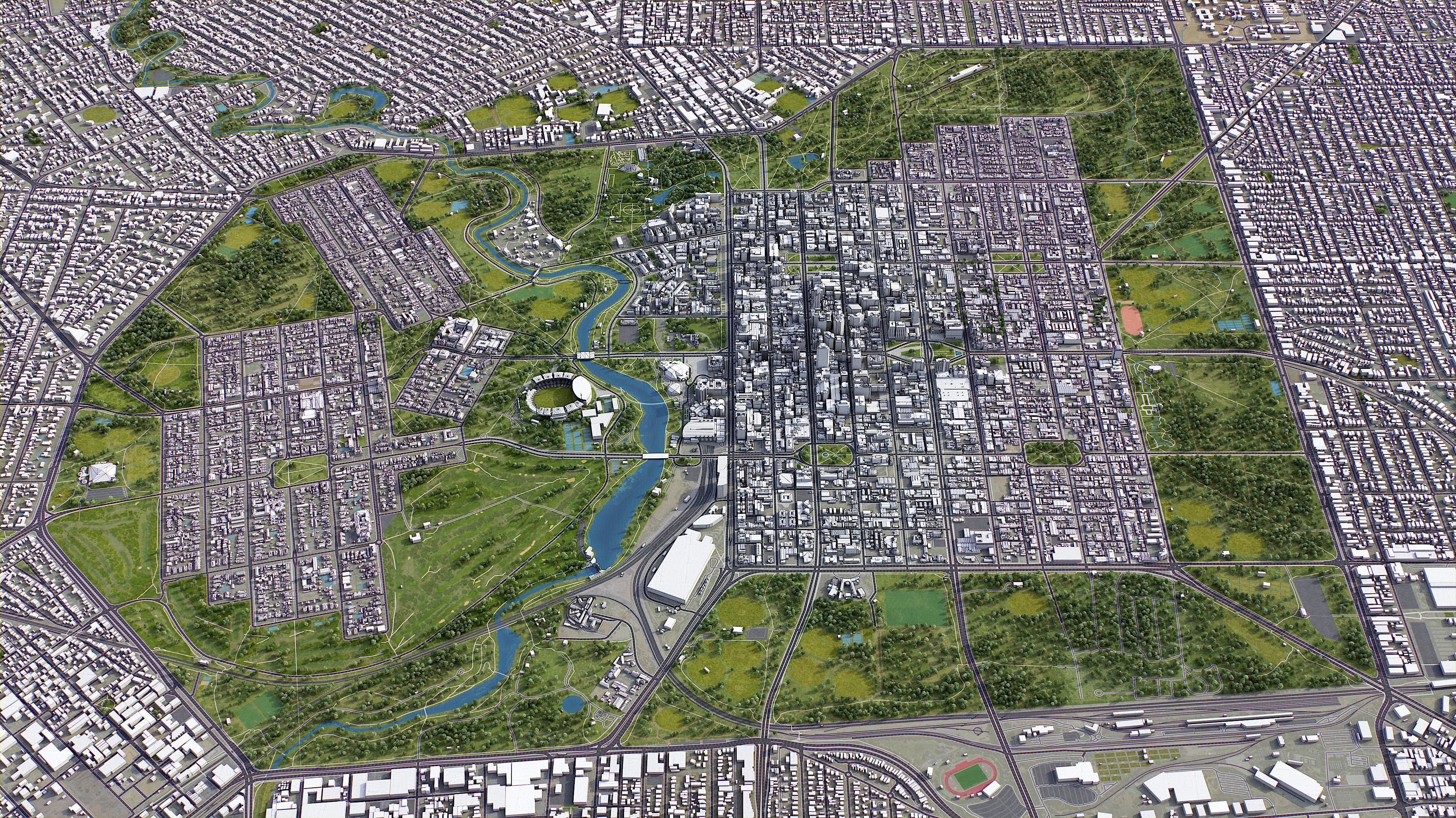 Adelaide Low-poly 3D model_11