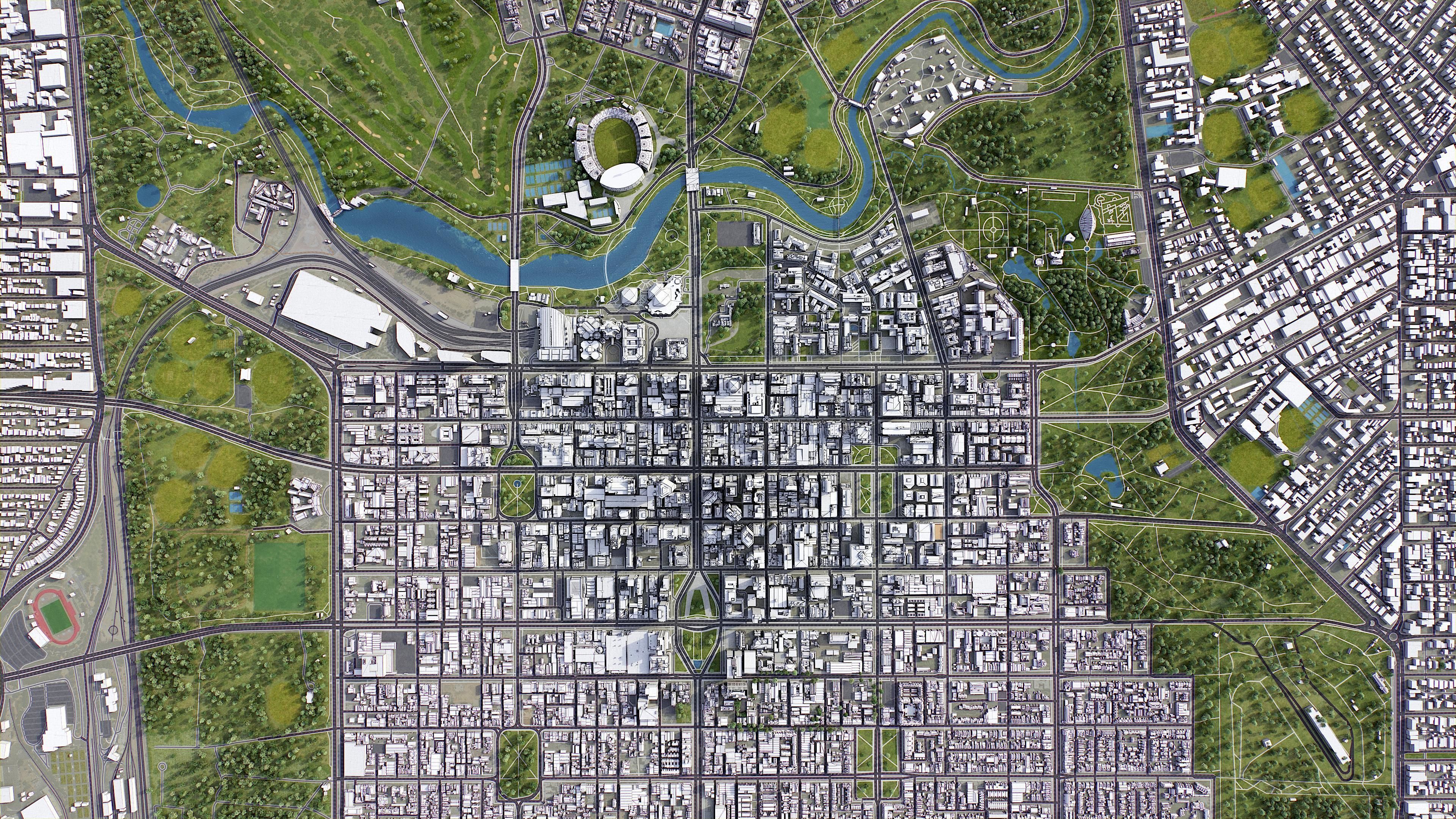 Adelaide Low-poly 3D model_15