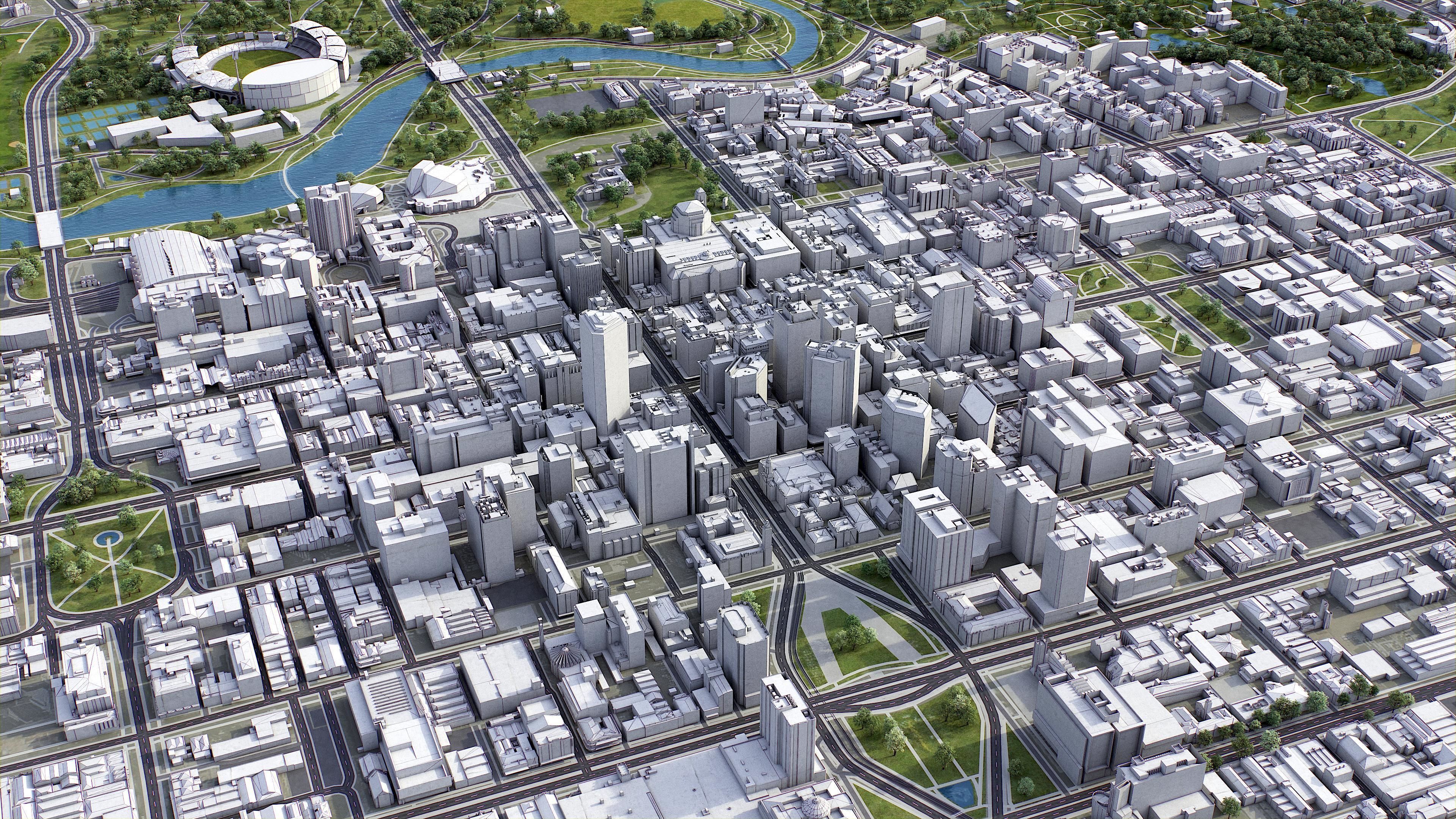 Adelaide Low-poly 3D model_6