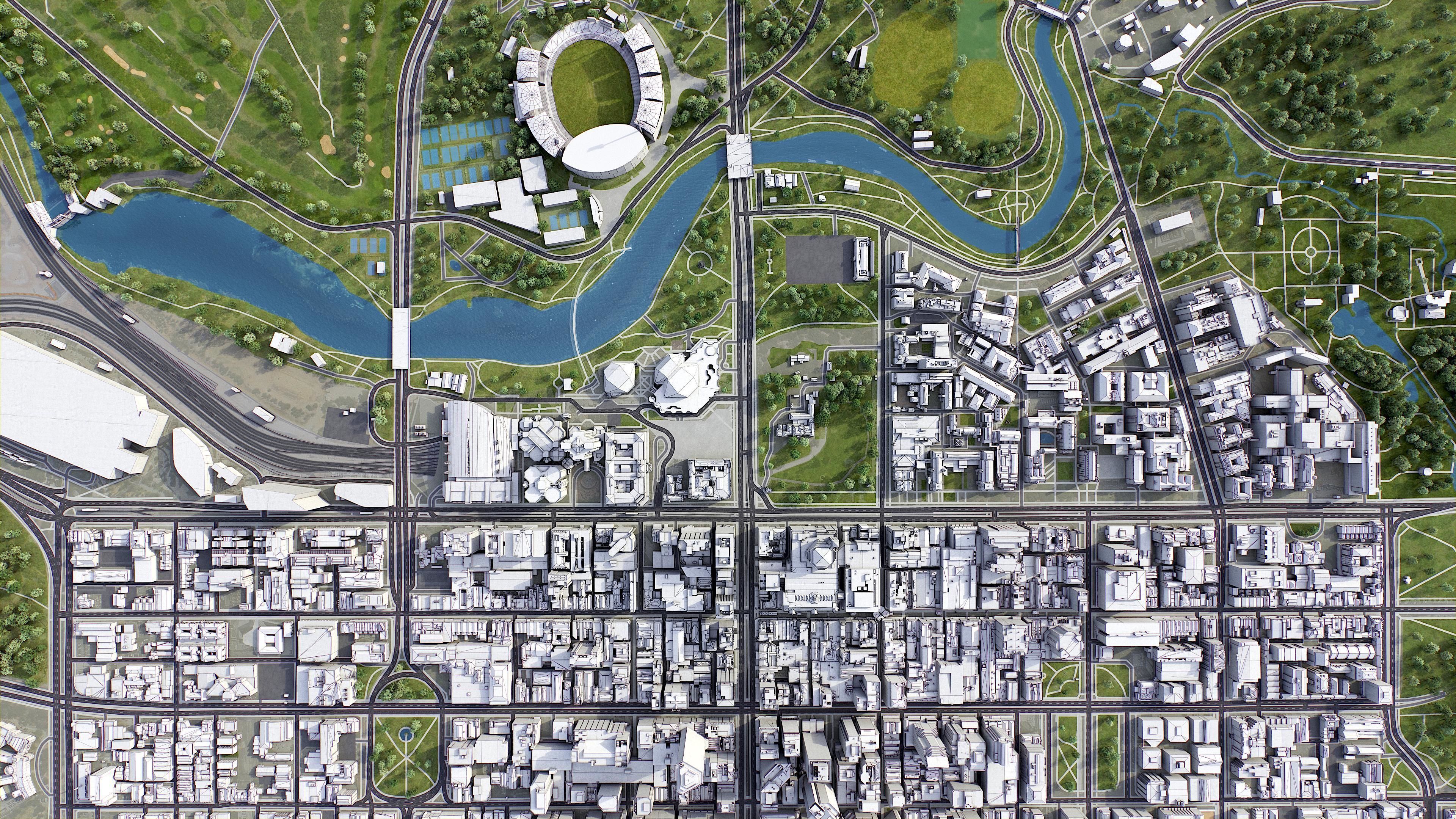 Adelaide Low-poly 3D model_14