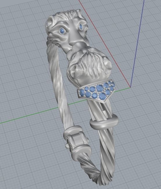 bracelet lion 3D print model_4