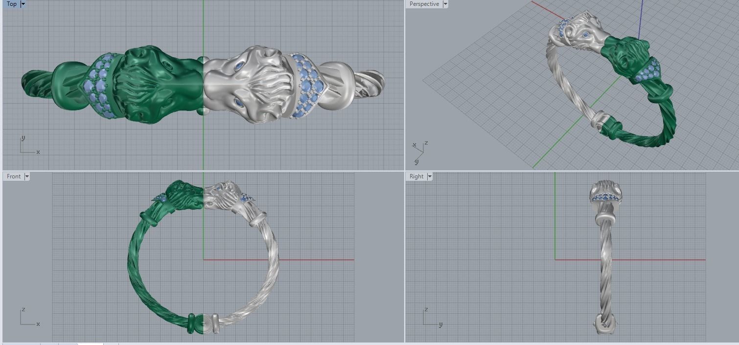 bracelet lion 3D print model_6
