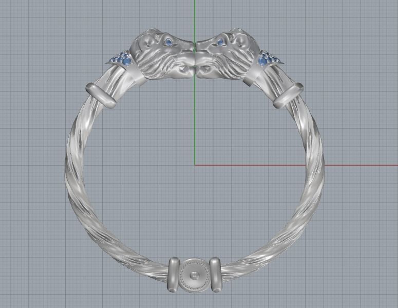 bracelet lion 3D print model_3