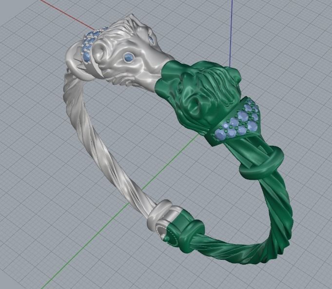 bracelet lion 3D print model_5