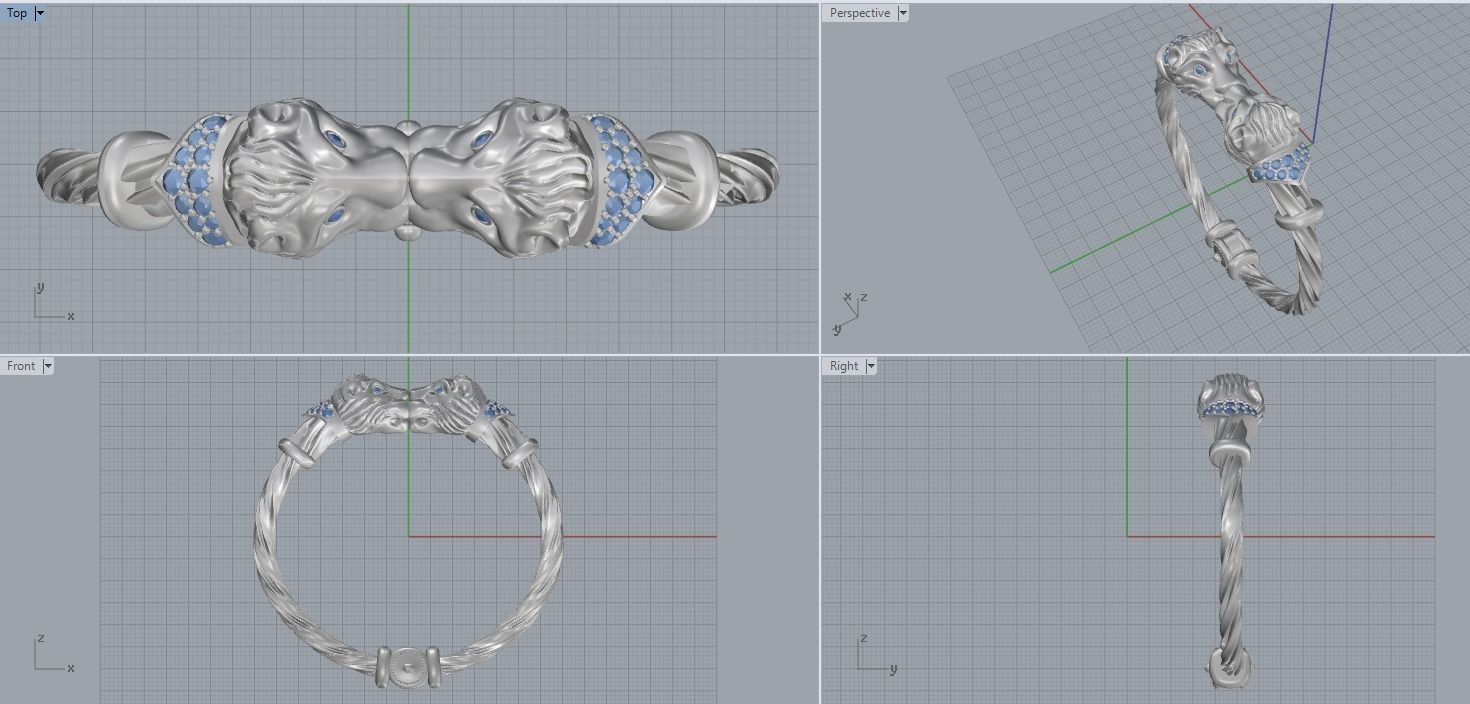 bracelet lion 3D print model_1