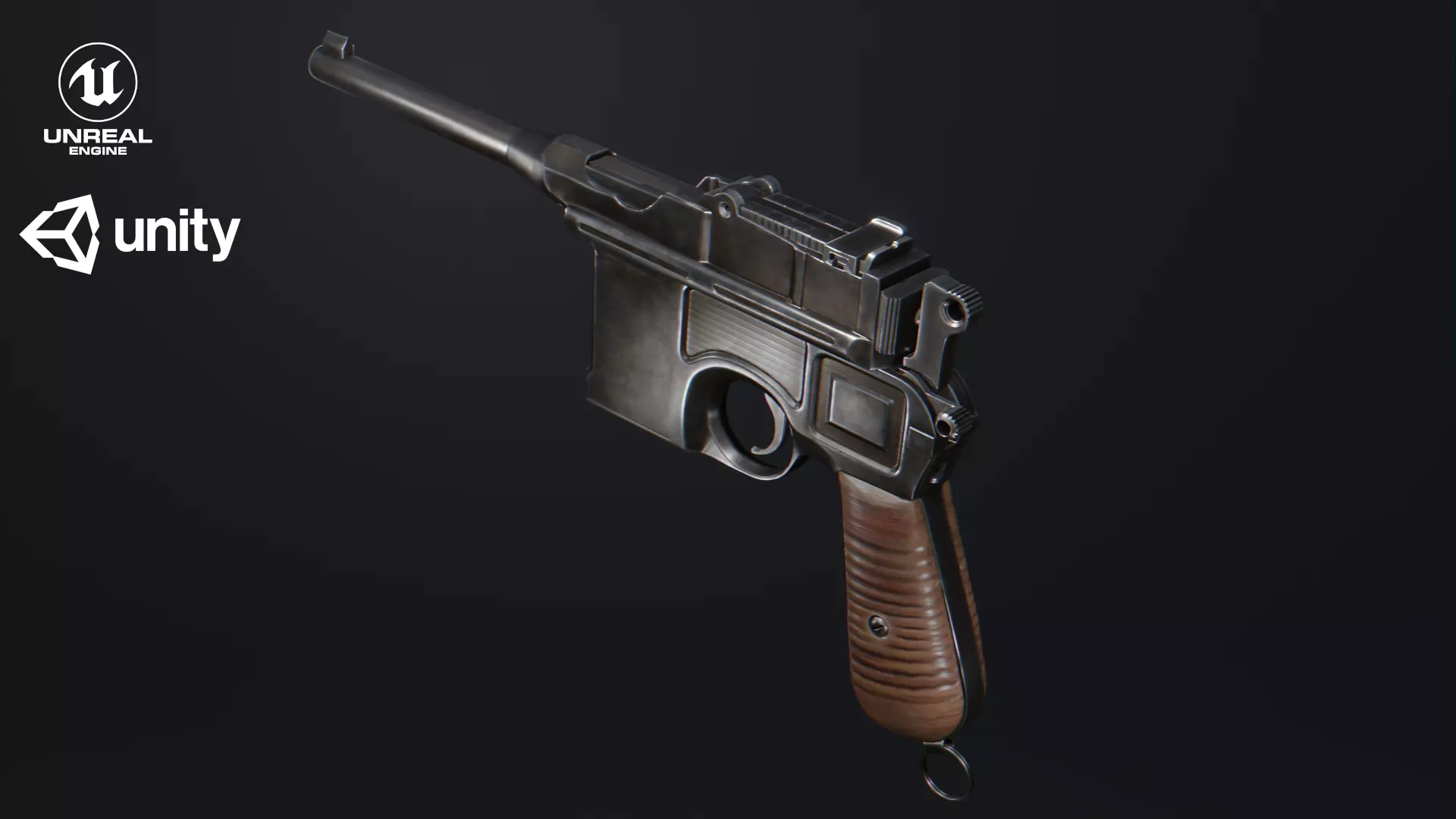 Mauser C96 Low-poly 3D model_0