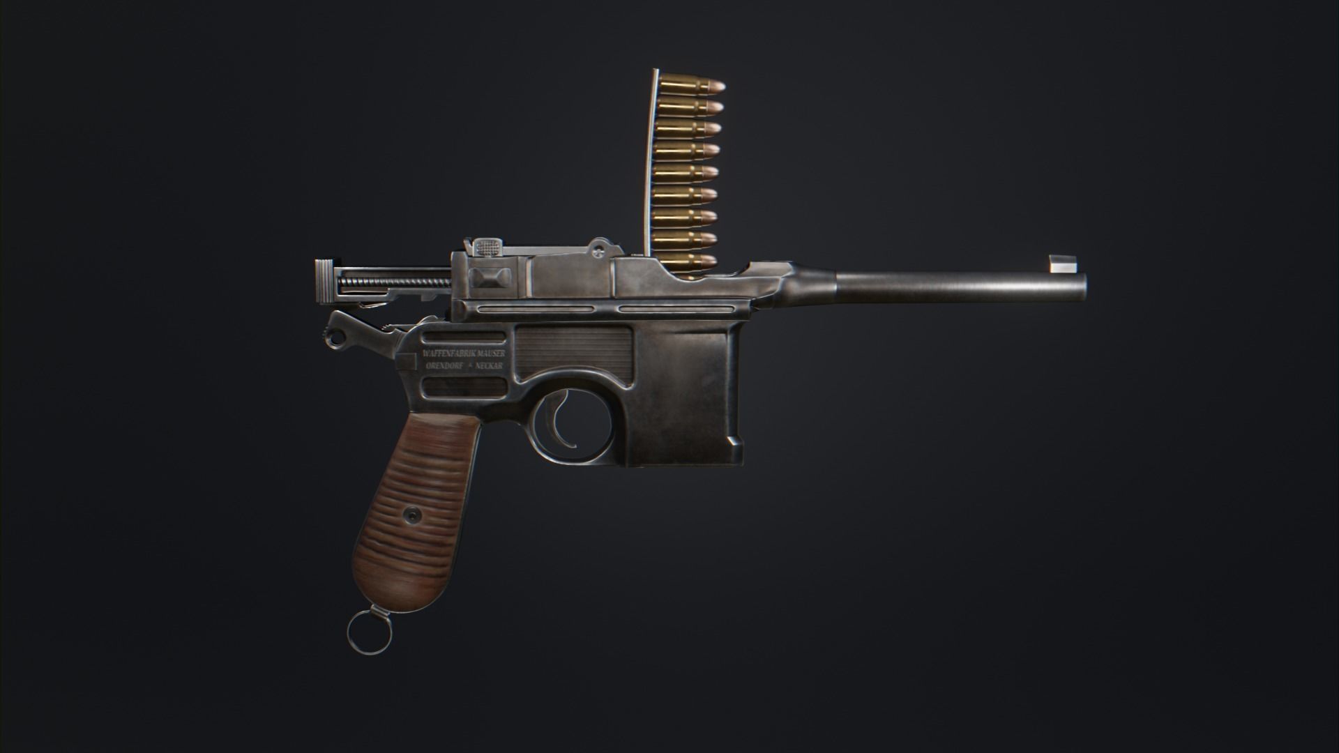 Mauser C96 Low-poly 3D model_1