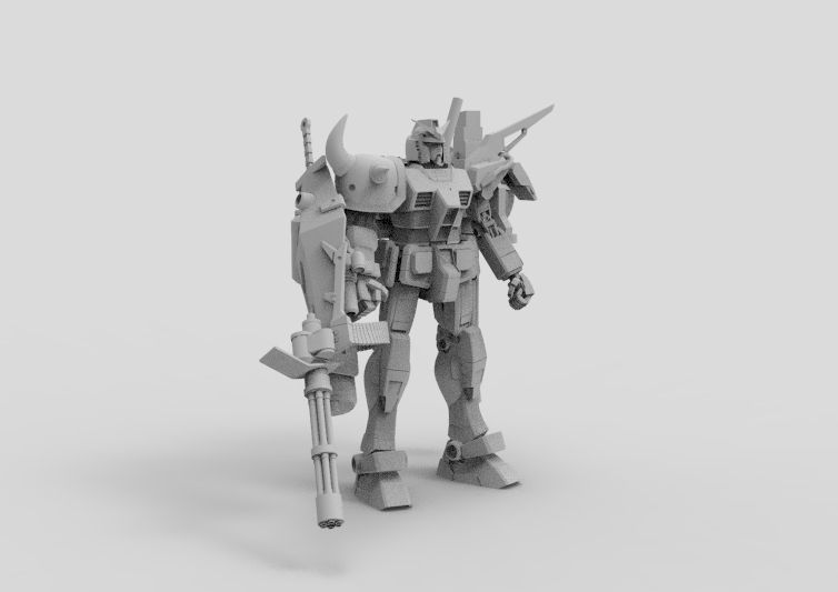 Gundam RX-78 Custom Gutling 3D model_21