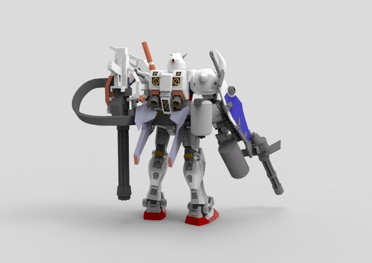 Gundam RX-78 Custom Gutling 3D model_6
