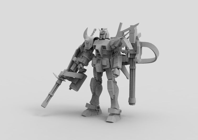 Gundam RX-78 Custom Gutling 3D model_36