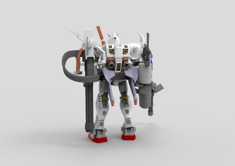 Gundam RX-78 Custom Gutling 3D model_4