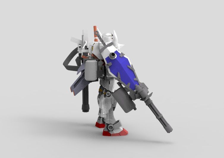 Gundam RX-78 Custom Gutling 3D model_9