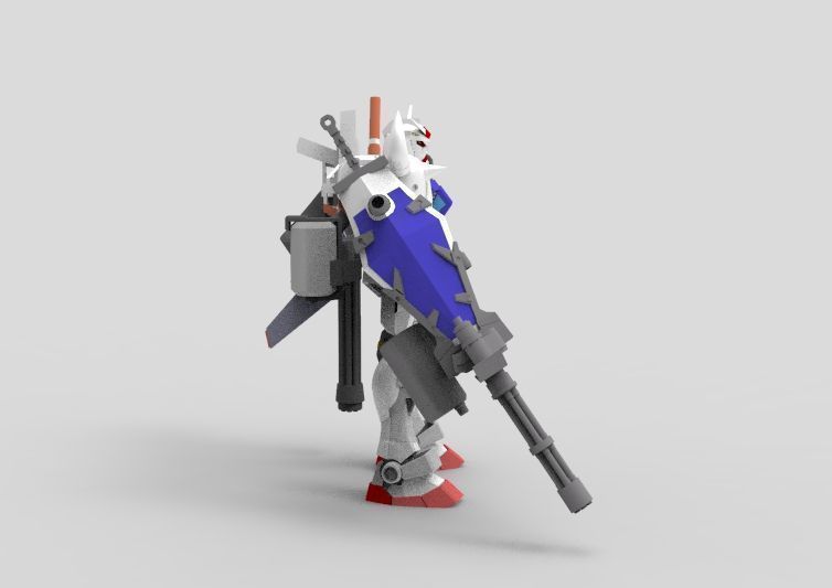 Gundam RX-78 Custom Gutling 3D model_10