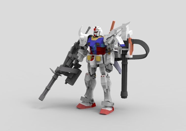 Gundam RX-78 Custom Gutling 3D model_16