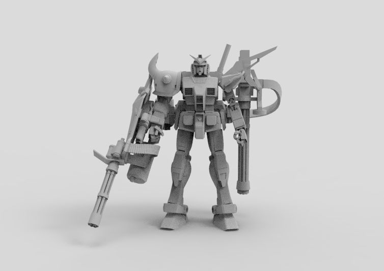 Gundam RX-78 Custom Gutling 3D model_34