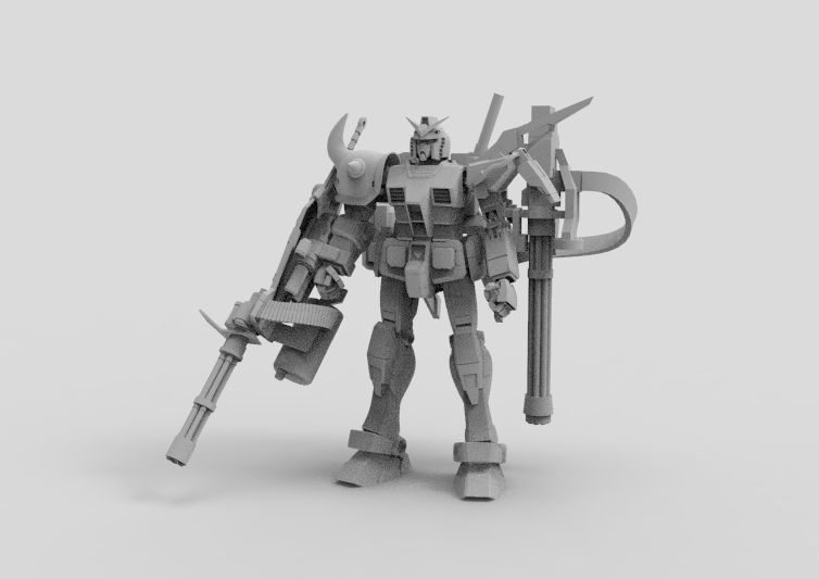 Gundam RX-78 Custom Gutling 3D model_35
