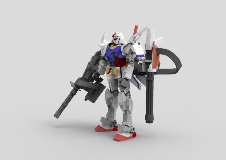 Gundam RX-78 Custom Gutling 3D model_17