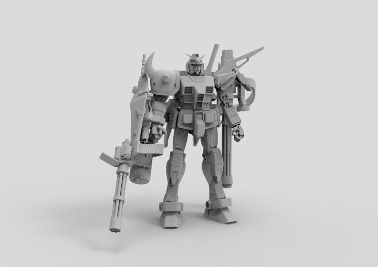 Gundam RX-78 Custom Gutling 3D model_32