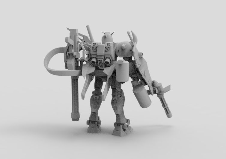 Gundam RX-78 Custom Gutling 3D model_26