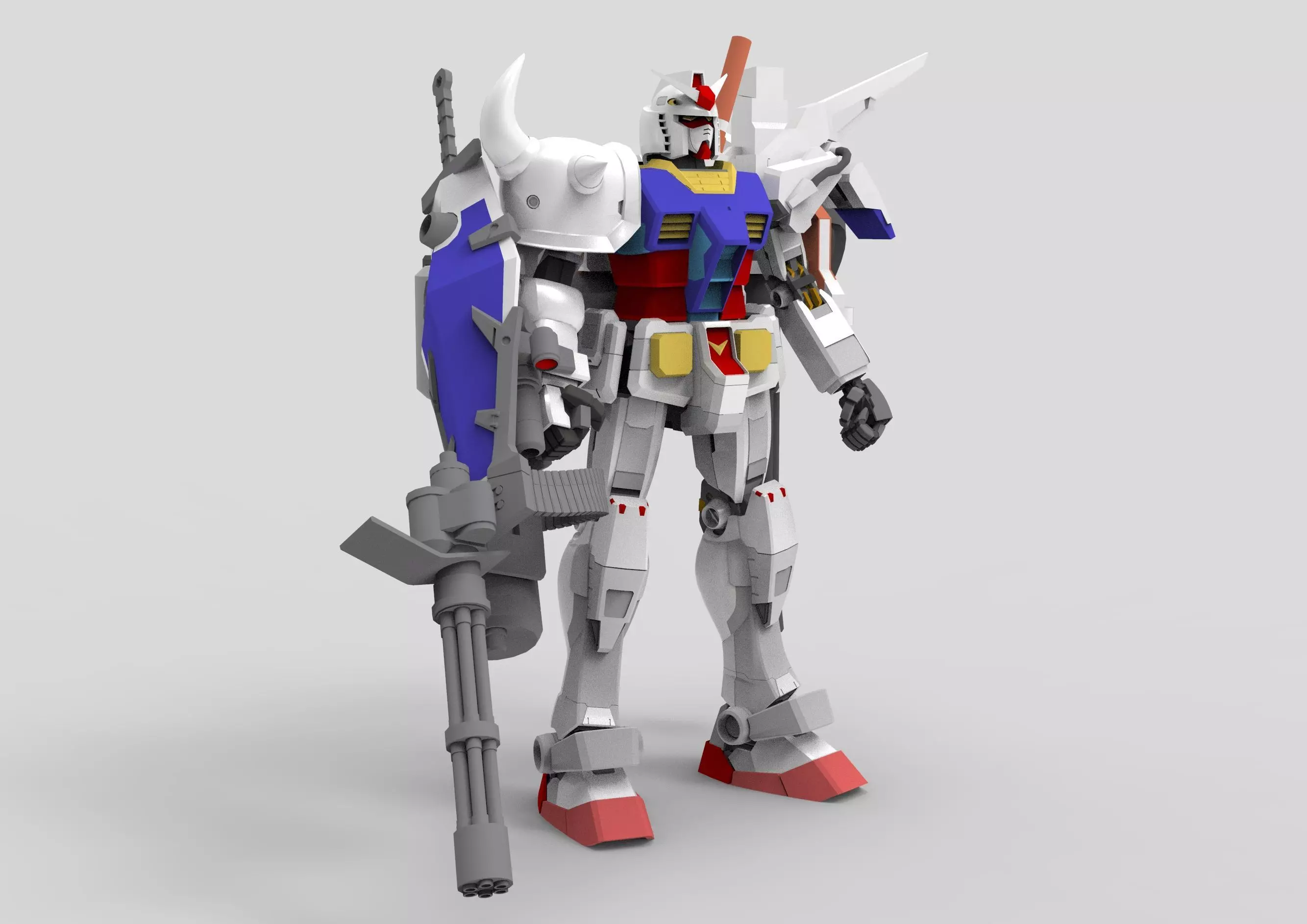 Gundam RX-78 Custom Gutling 3D model_0
