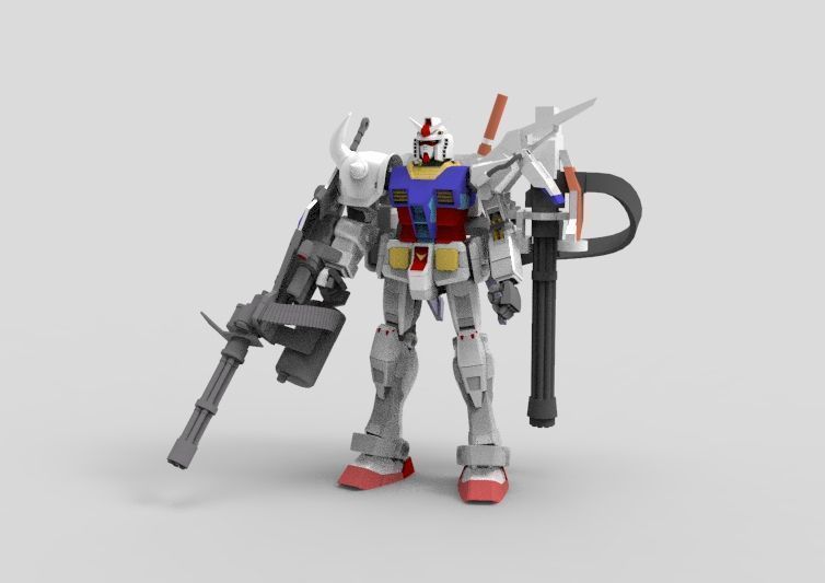 Gundam RX-78 Custom Gutling 3D model_15
