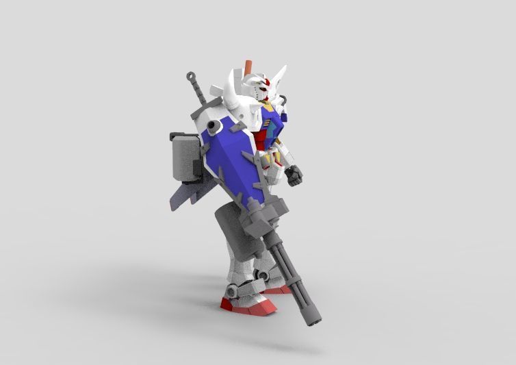 Gundam RX-78 Custom Gutling 3D model_11