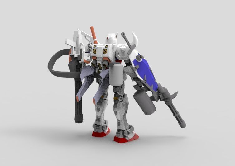Gundam RX-78 Custom Gutling 3D model_7