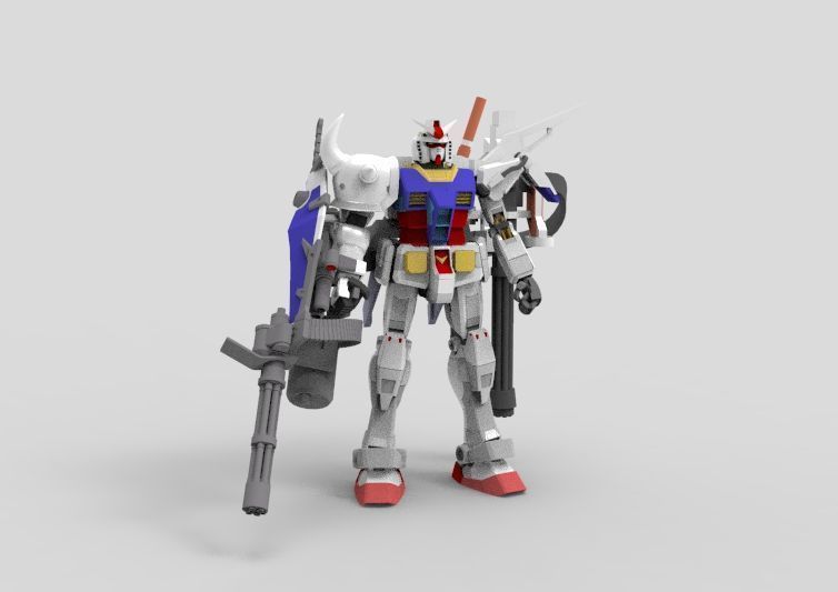 Gundam RX-78 Custom Gutling 3D model_12