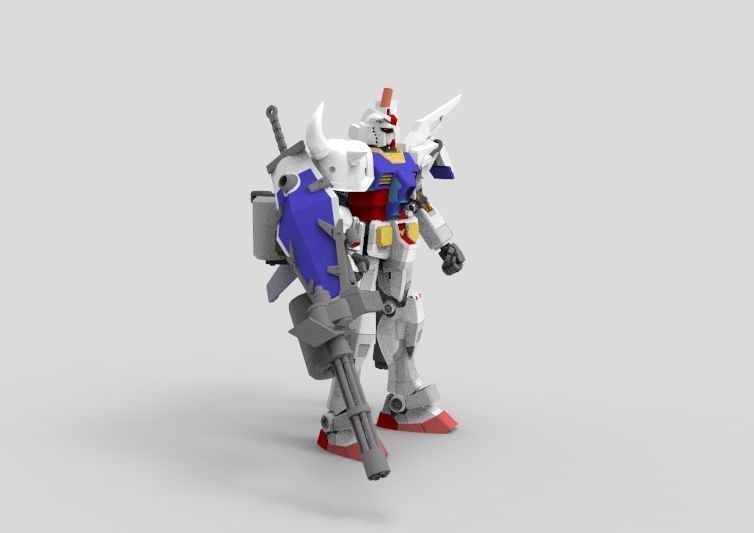 Gundam RX-78 Custom Gutling 3D model_13